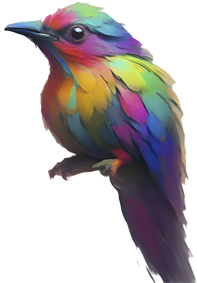 Artistic Bird Painting Clipart for Home Decor and Art Lovers. . png
