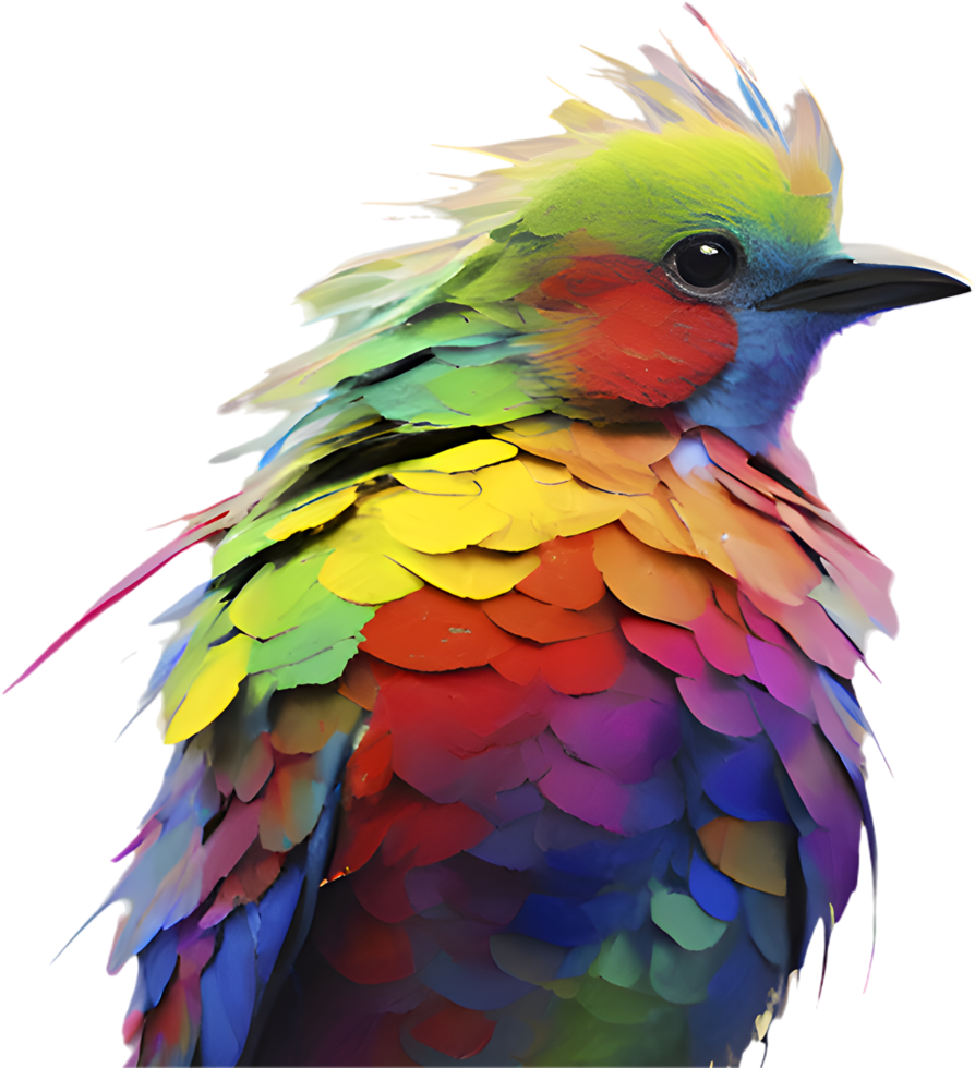 Beautiful Bird Clipart in a Vibrant Impressionist Style. . png