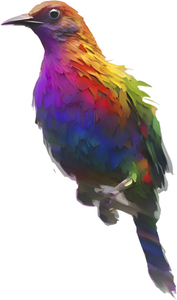 Gorgeous Flying Bird Clipart in Impressionist Painting Style. . png