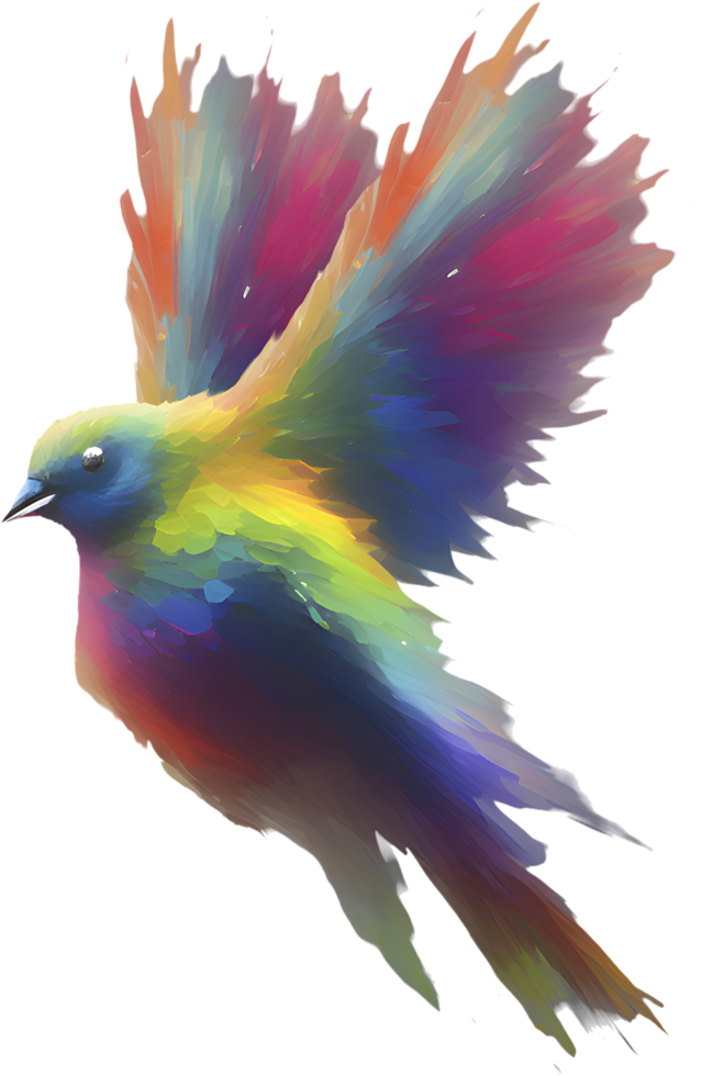 Colorful Impressionist Bird Art Clipart with Artistic Strokes. . png