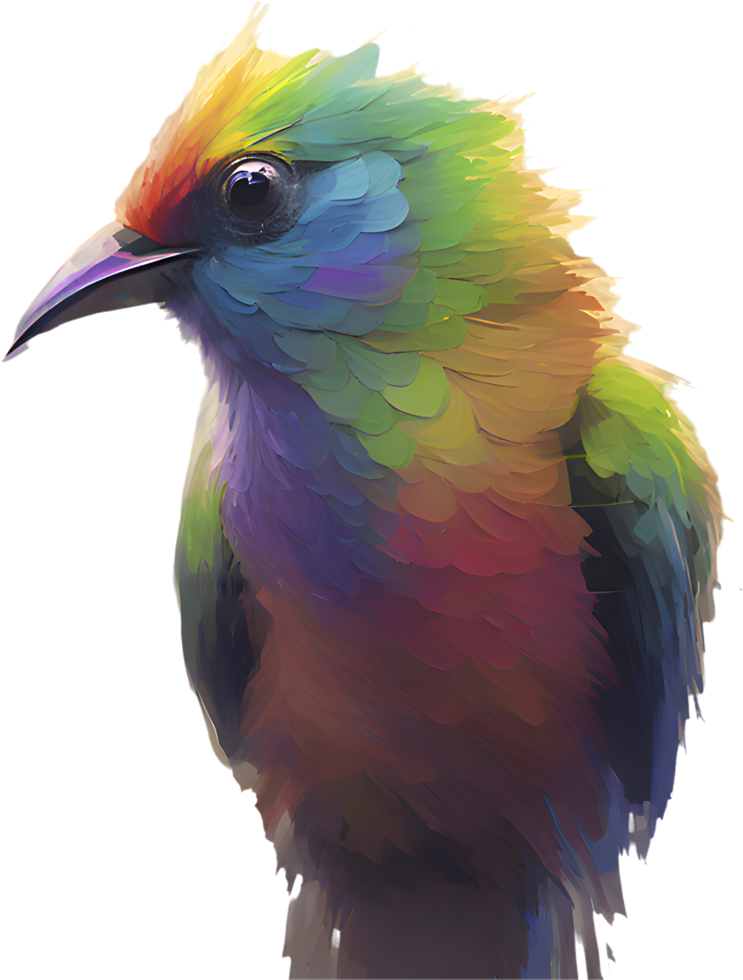 Flying Bird Art Clipart with Beautiful Impressionist Brush Strokes. . png