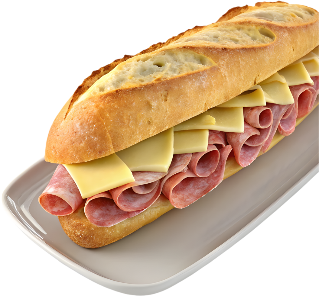 Mouth-Watering Jambon-Beurre Sandwich Clipart for Food Enthusiasts. . png