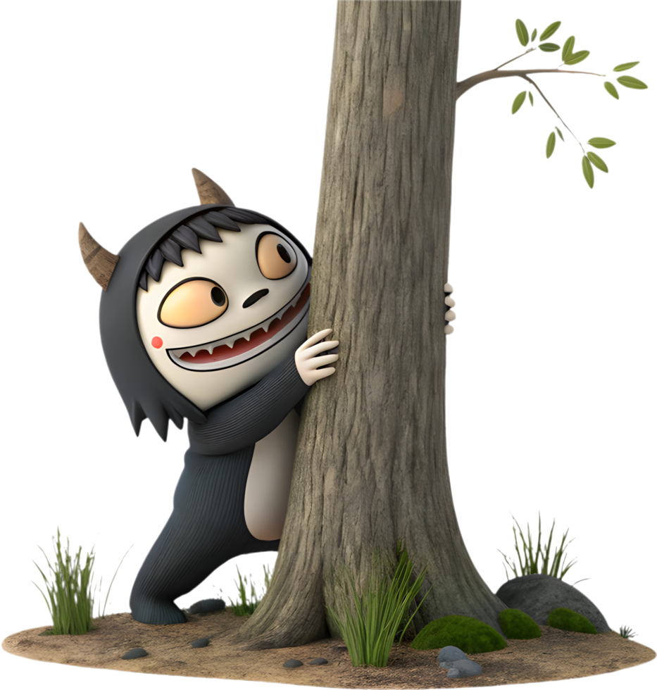 Animated Yokai Creature Clipart Inspired by Japanese Folklore. . png