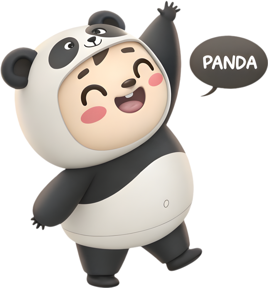 Fun Fat Boy with Animal Suit Clipart. . png