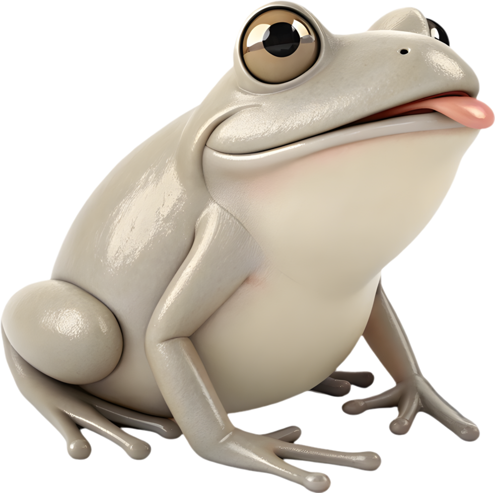 Colorful Frog Cartoon with Cute Design and Joyful Expression. . png