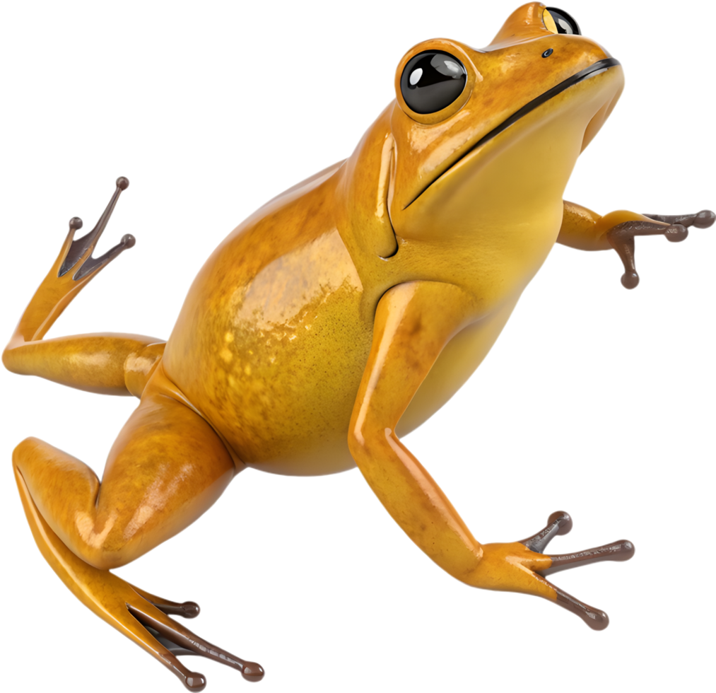 Bright Kawaii Frog Character with Cute Expression and Joyful Smile. . png