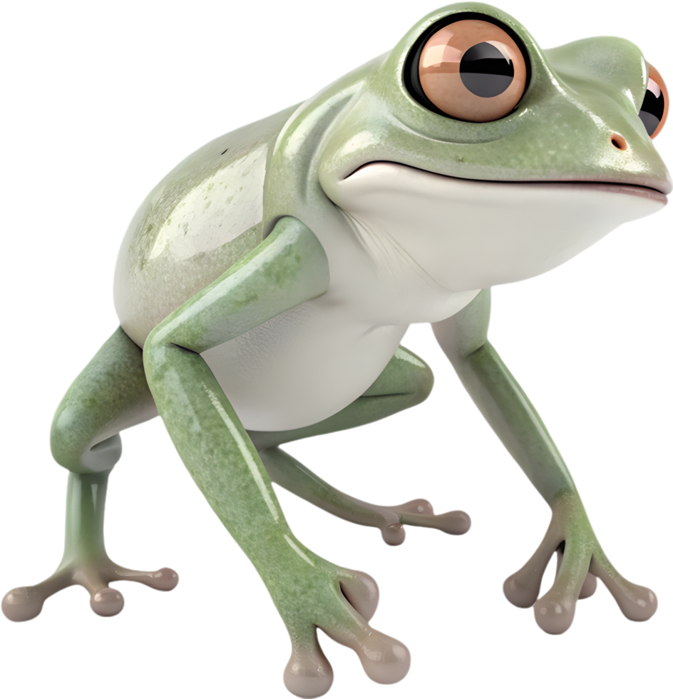 Cheerful Frog Character in Vibrant Cartoon Style with Kawaii Features. . png