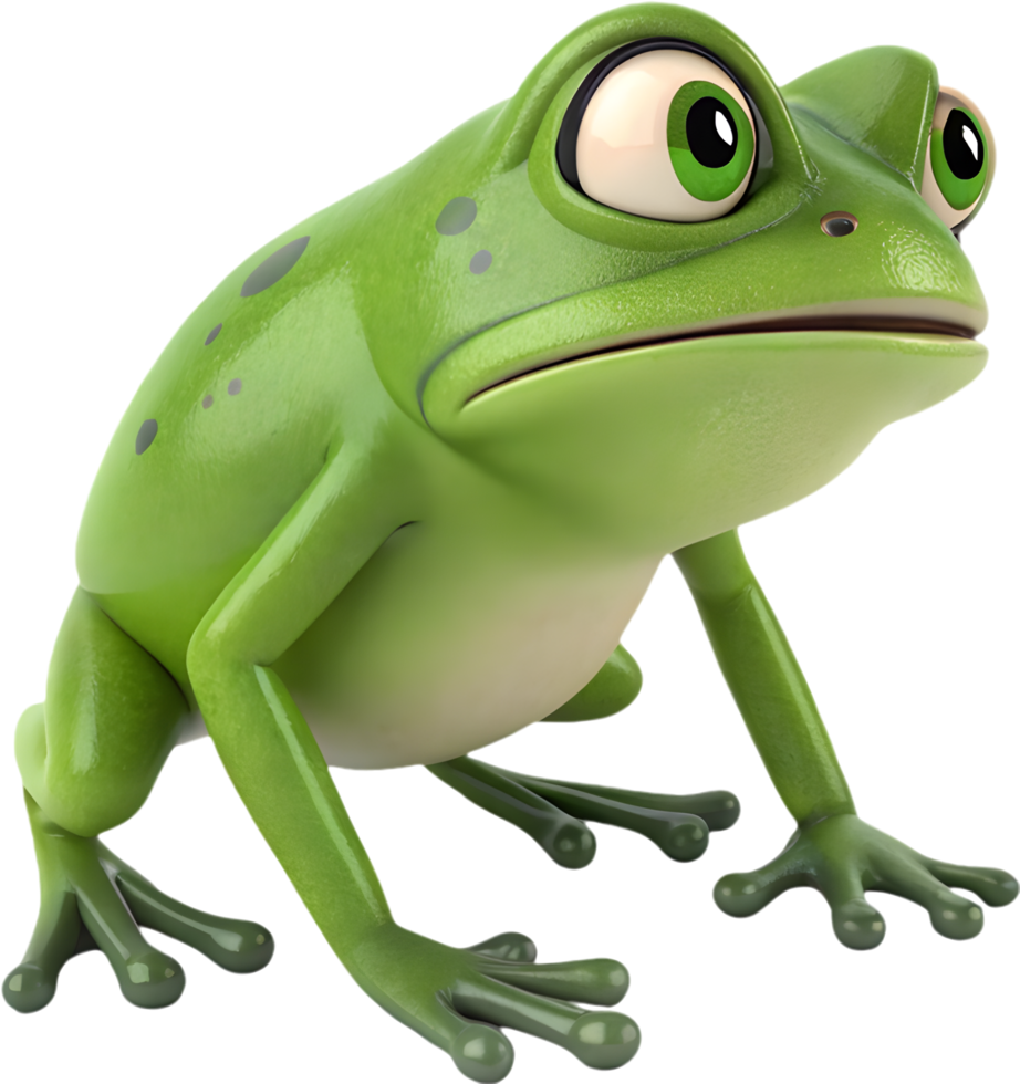 Playful Frog Design with Vibrant Expression and Cute Cartoon Style. . png