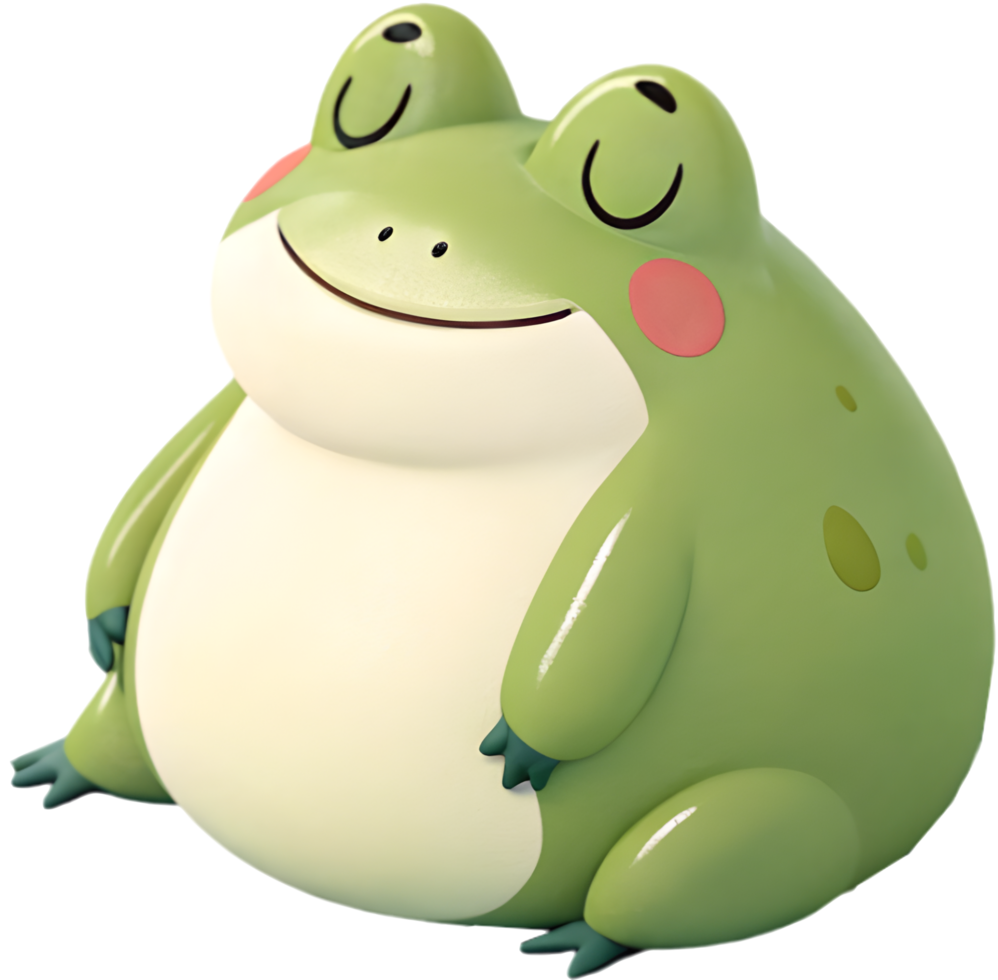 Adorable Frog Cartoon Character with Fun Expression and Bright Colors. . png