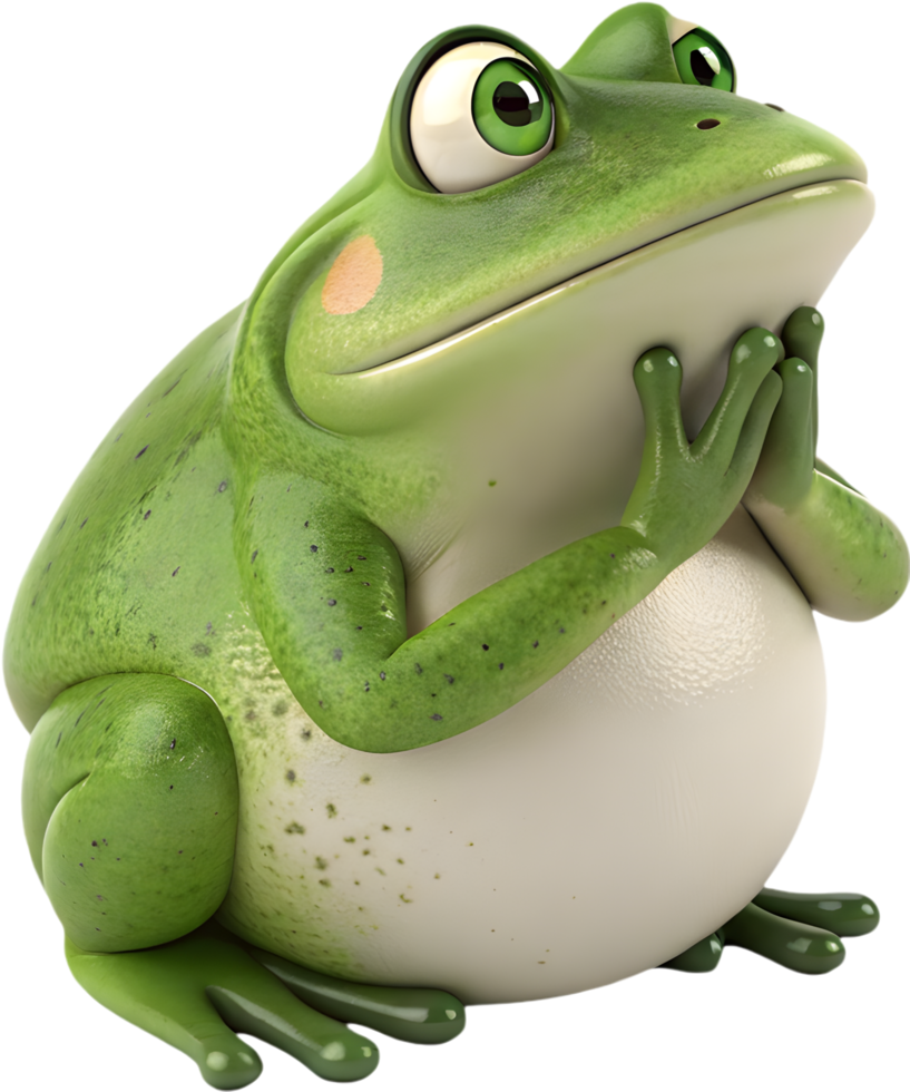 Bright Kawaii Frog Character with Fun and Playful Cartoon Design. . png