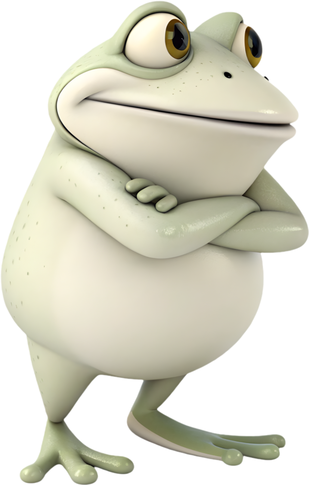 Cute Frog with Vibrant and Joyful Design in Cartoon Style. . png