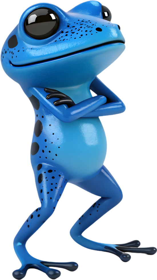 Kawaii Frog with Vibrant Design and Fun, Joyful Expression. . png
