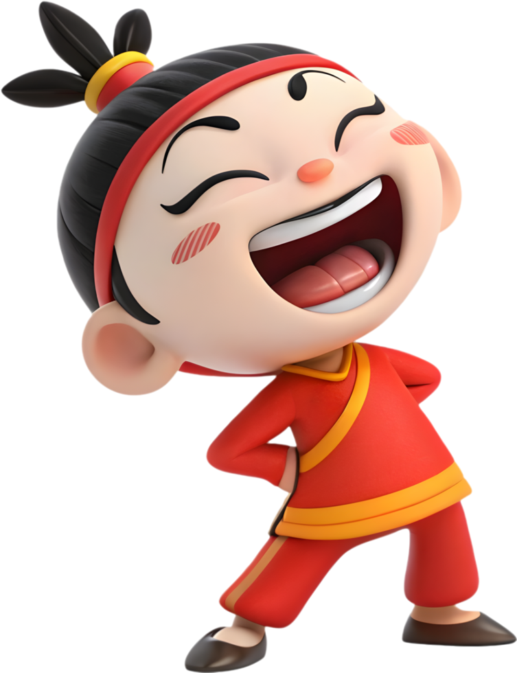 Adorable warrior Nezha fantasy prince fun and happy design. . png
