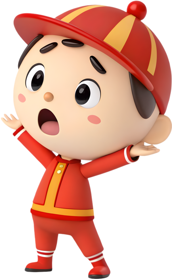 Cute and divine Nezha mythical child joyful smiling artwork. . png