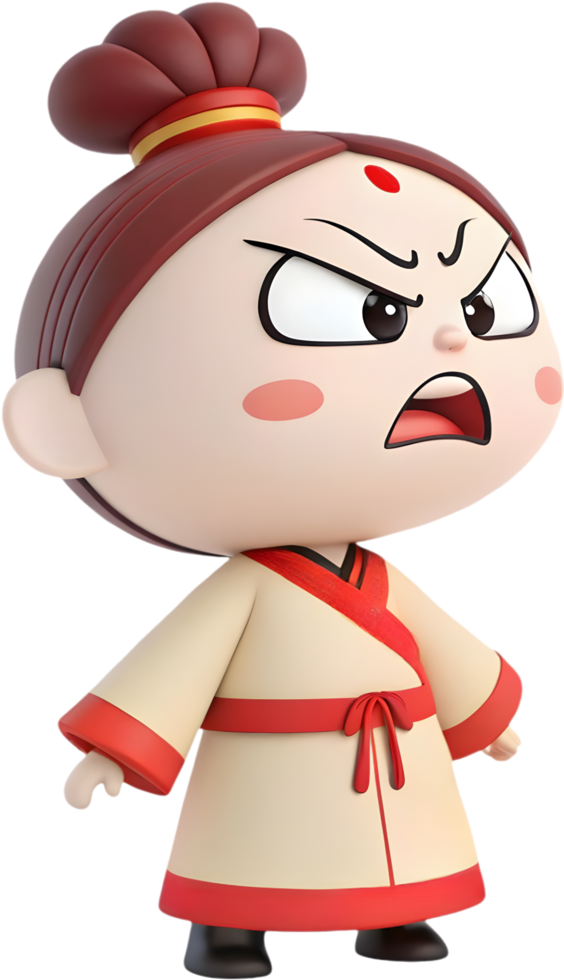 Charming chibi Nezha fantasy prince playful expression clipart. . png