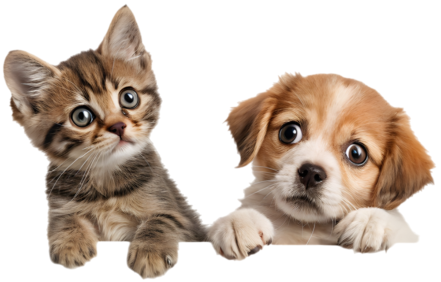 Gentle Kitten and Puppy Loving Best Friends. . png