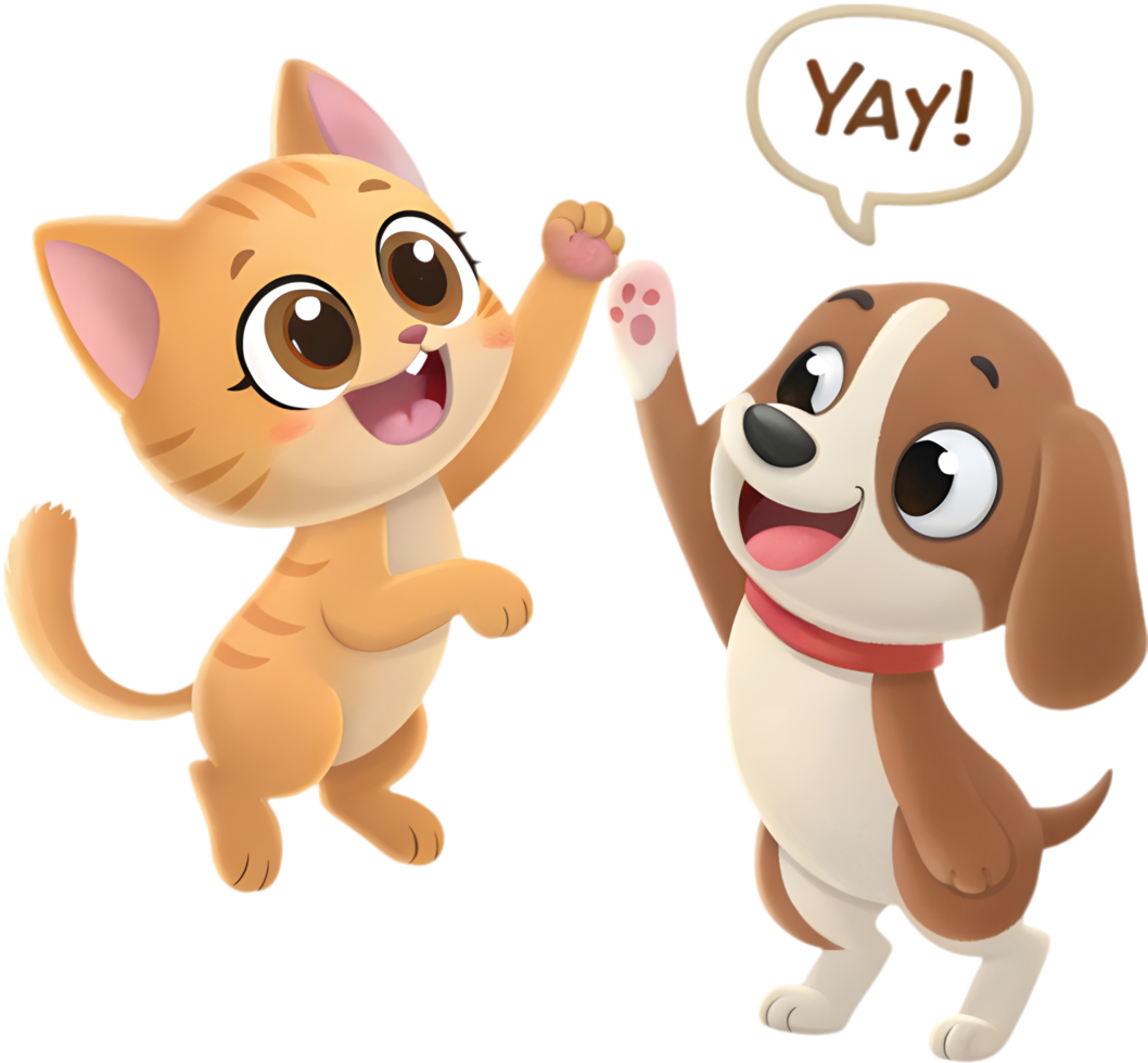 Fluffy Kitten and Puppy Sweet Companionship Moment. . png