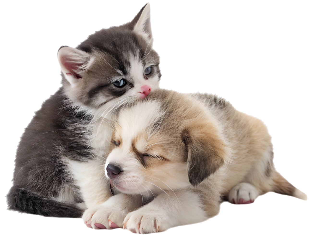 Cute Charm Kitten and Puppy Looking Adorable. . png