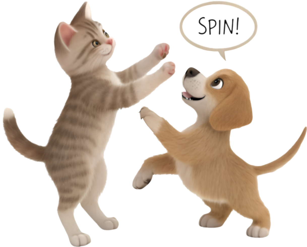 Cuddly Moment Kitten and Puppy Hugging Adorably. . png