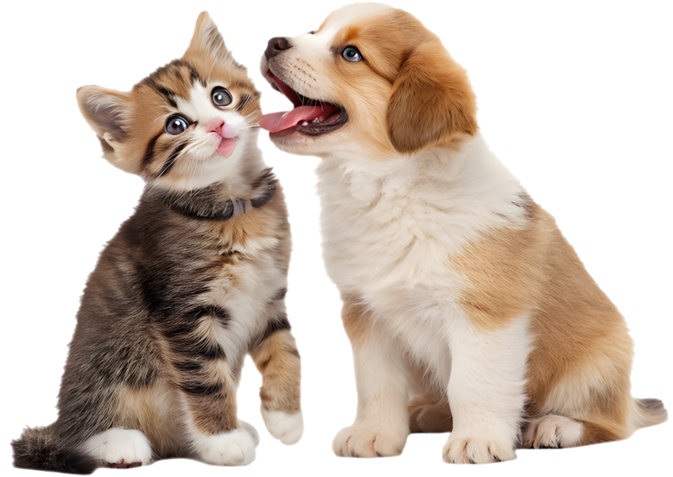 Innocent Eyes Kitten and Puppy Looking So Adorable. . png