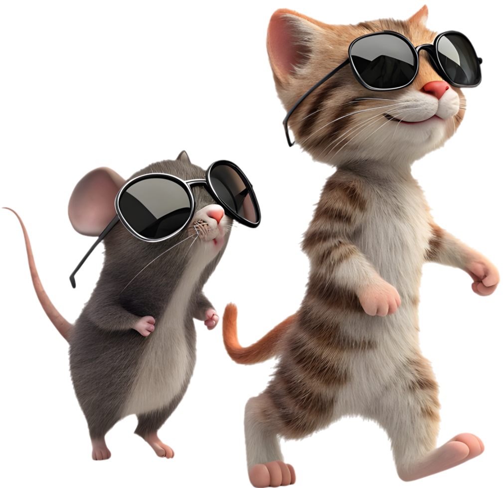 Elegant Kitten And Rat Sweet Connection. . png