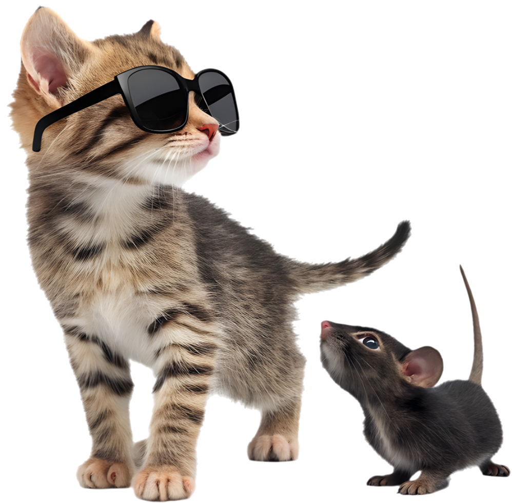 Heartwarming Kitten And Rat Friendship Moment. . png