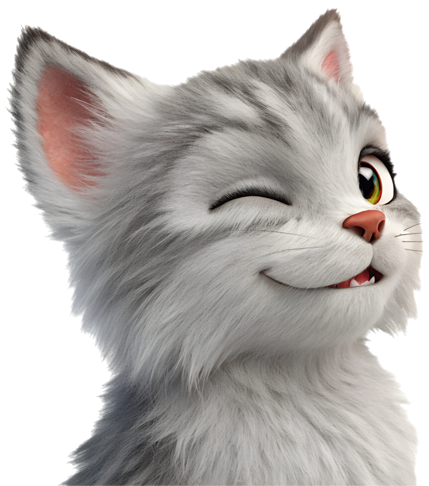 Digital cute kitten emoji icon for marketing material. . png
