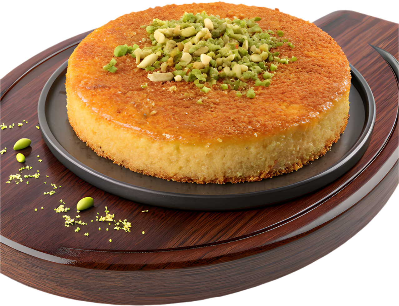 Middle Eastern Knafeh with Honey Syrup Layered Pastry Art. . png