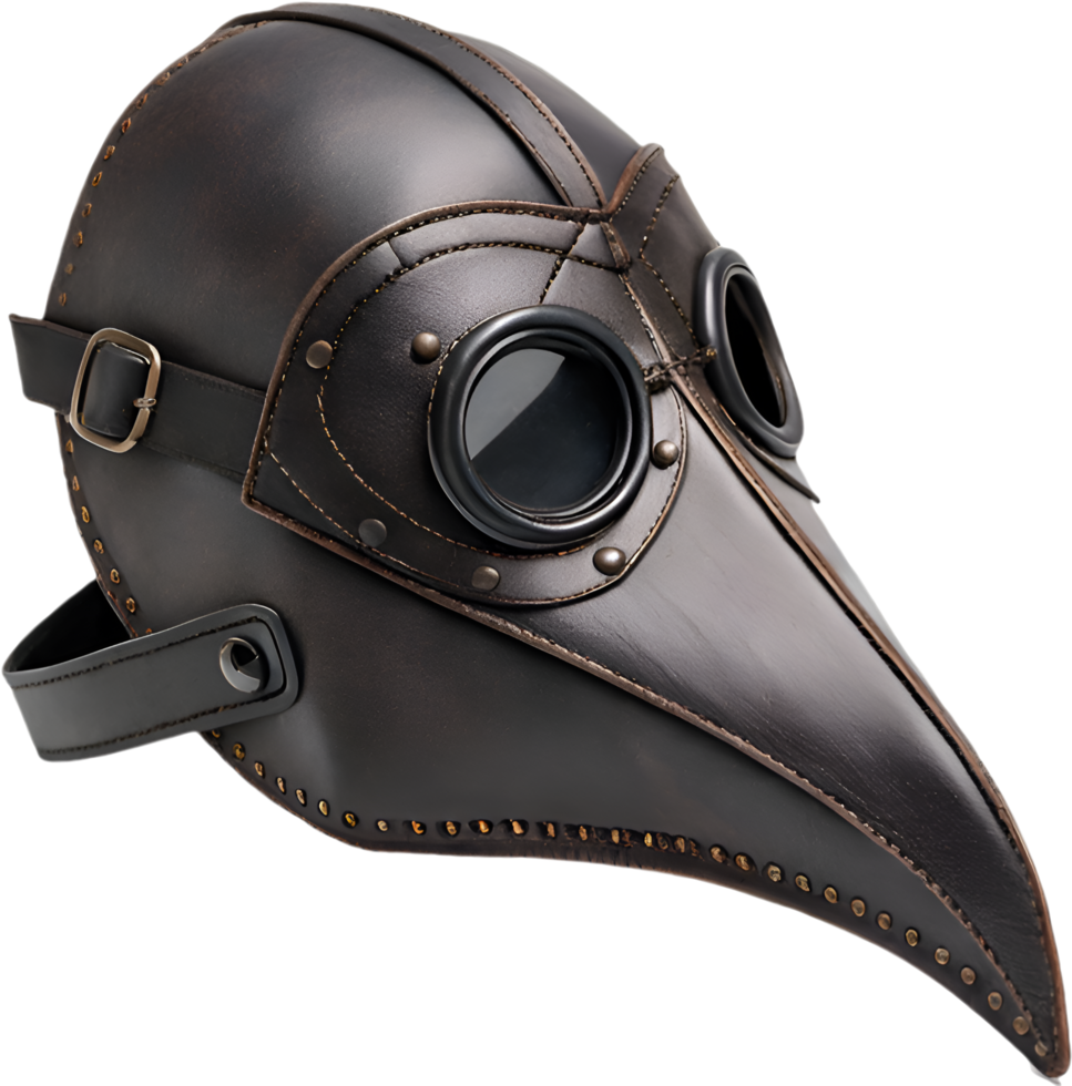 Medieval Bubonic Plague Mask Clipart Featuring Leather Beak Design. . png