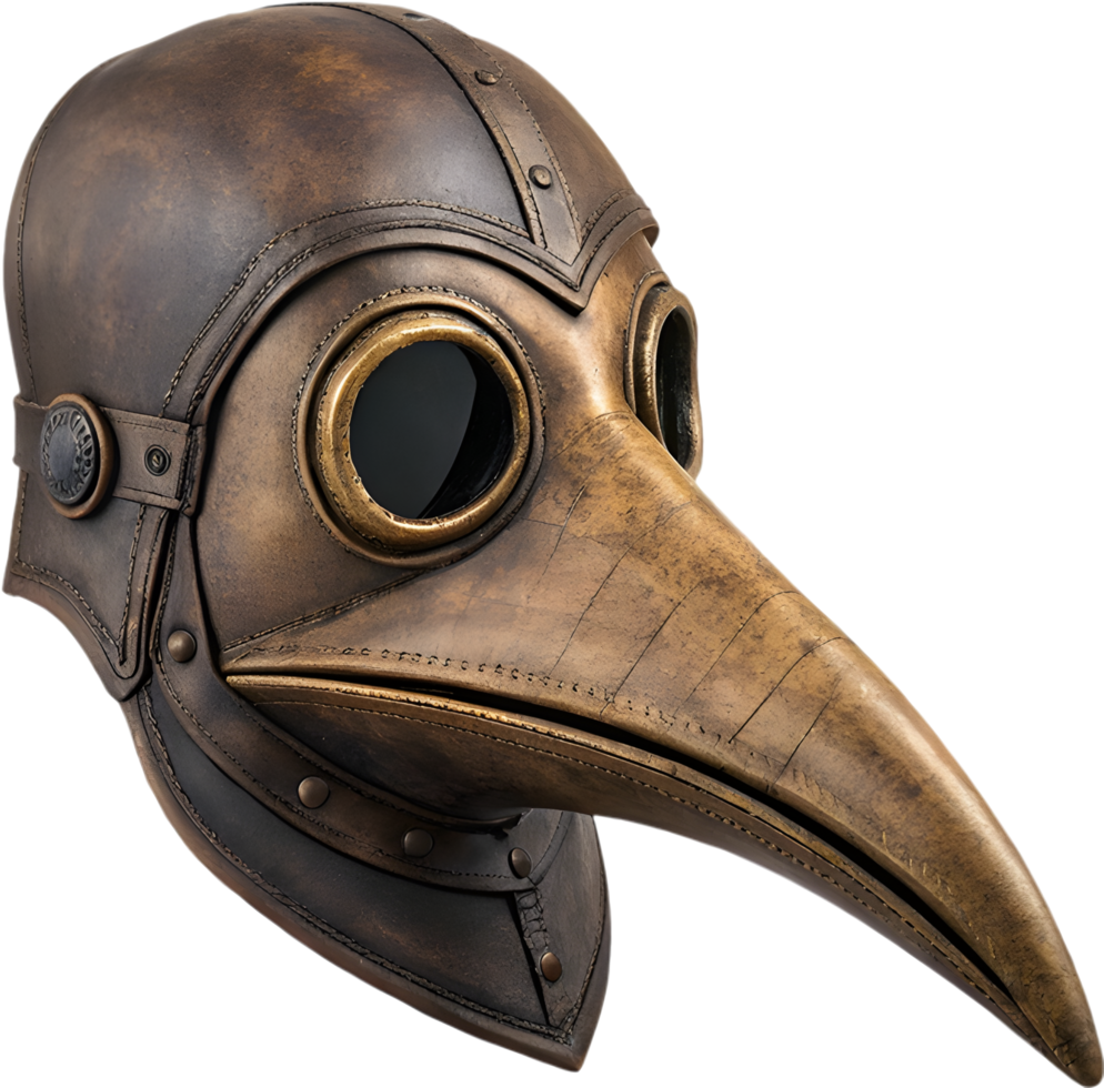 Leather Plague Doctor Beak Mask Clipart for Gothic and Historical Projects. . png