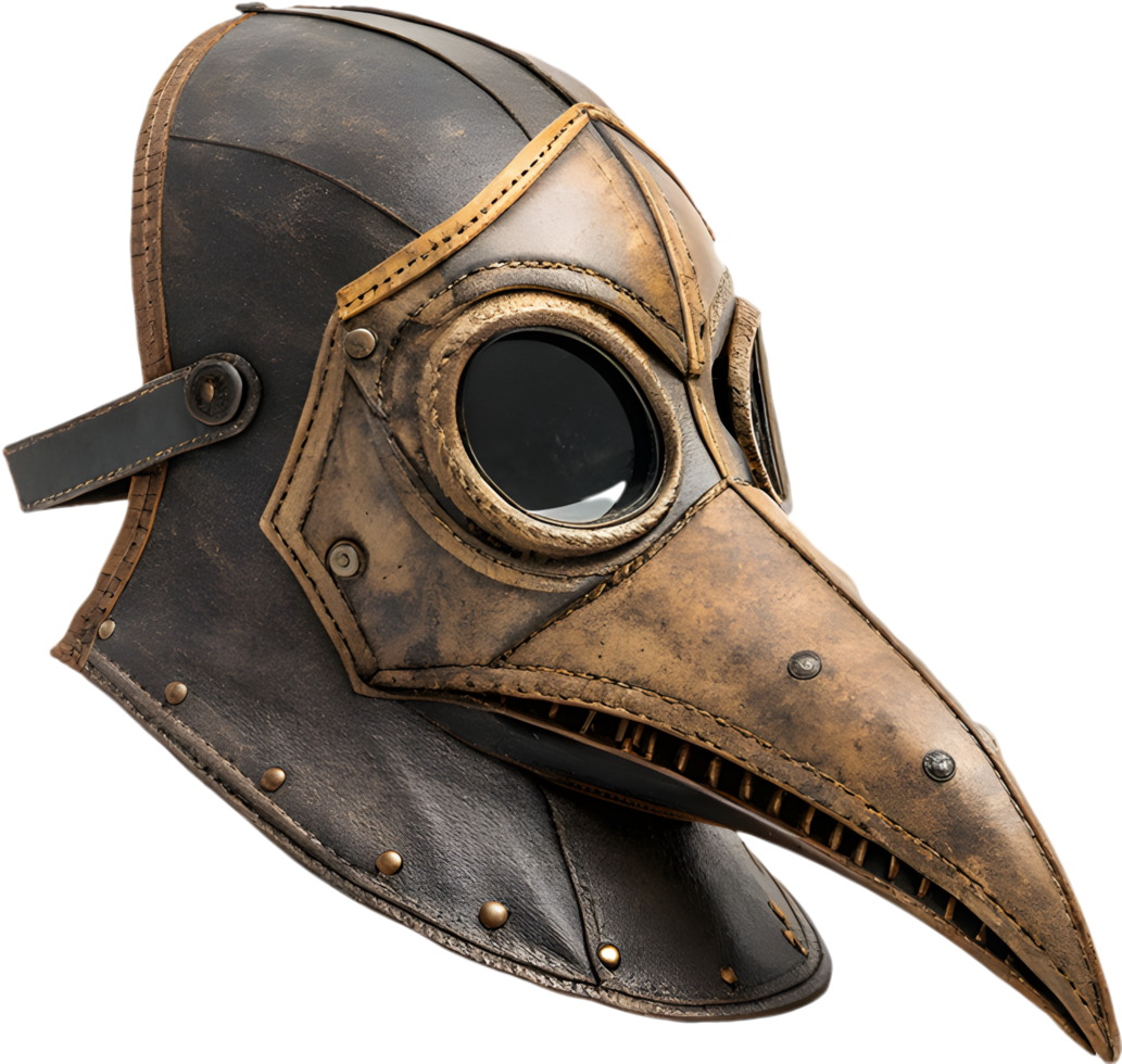 Medieval Bubonic Plague Doctor Beak Mask Clipart for Gothic Art. . png