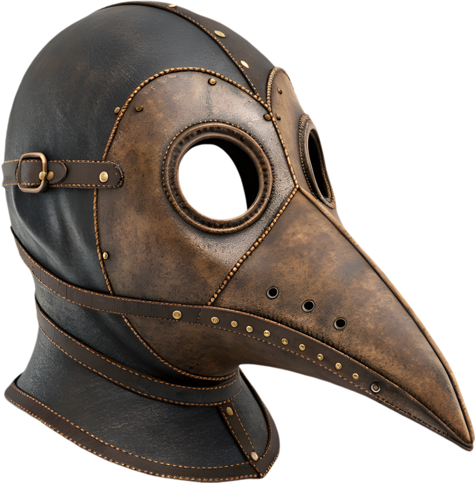 Spooky Bubonic Plague Beak Mask Clipart for Creepy Fashion Design. . png