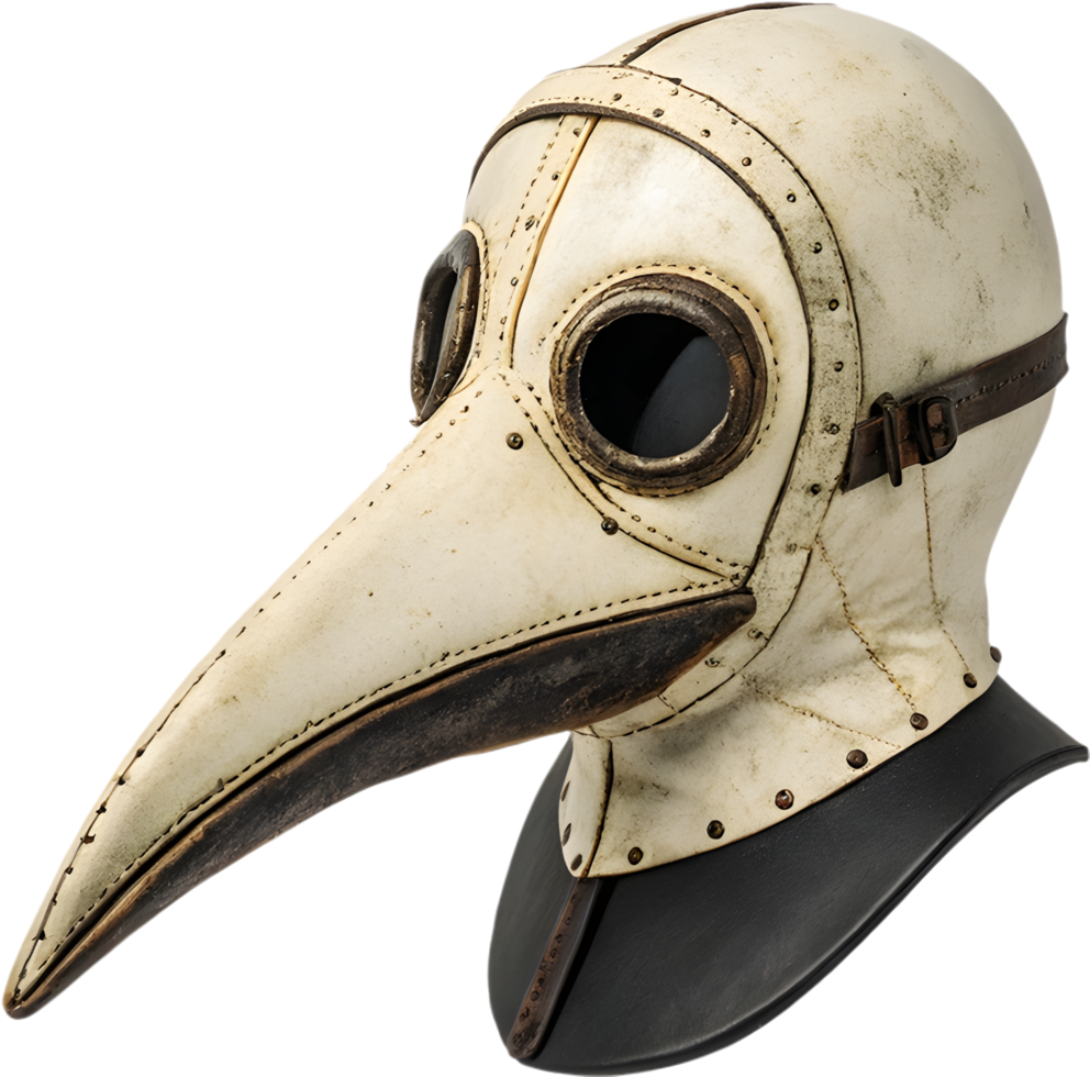 Steampunk Leather Bubonic Plague Beak Mask Clipart for Dark Art. . png