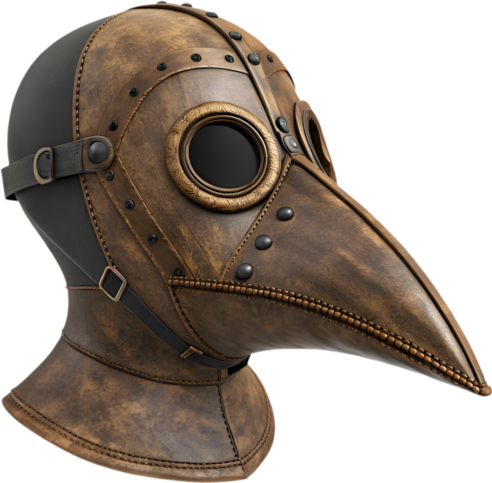 Medieval Plague Doctor Leather Beak Mask Clipart for Historical Design. . png