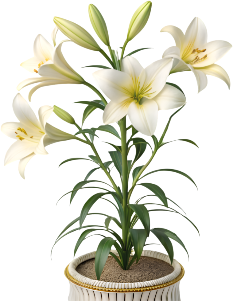 Vibrant Lily Flower Clipart with Soft Petals and Elegant Bloom. . png