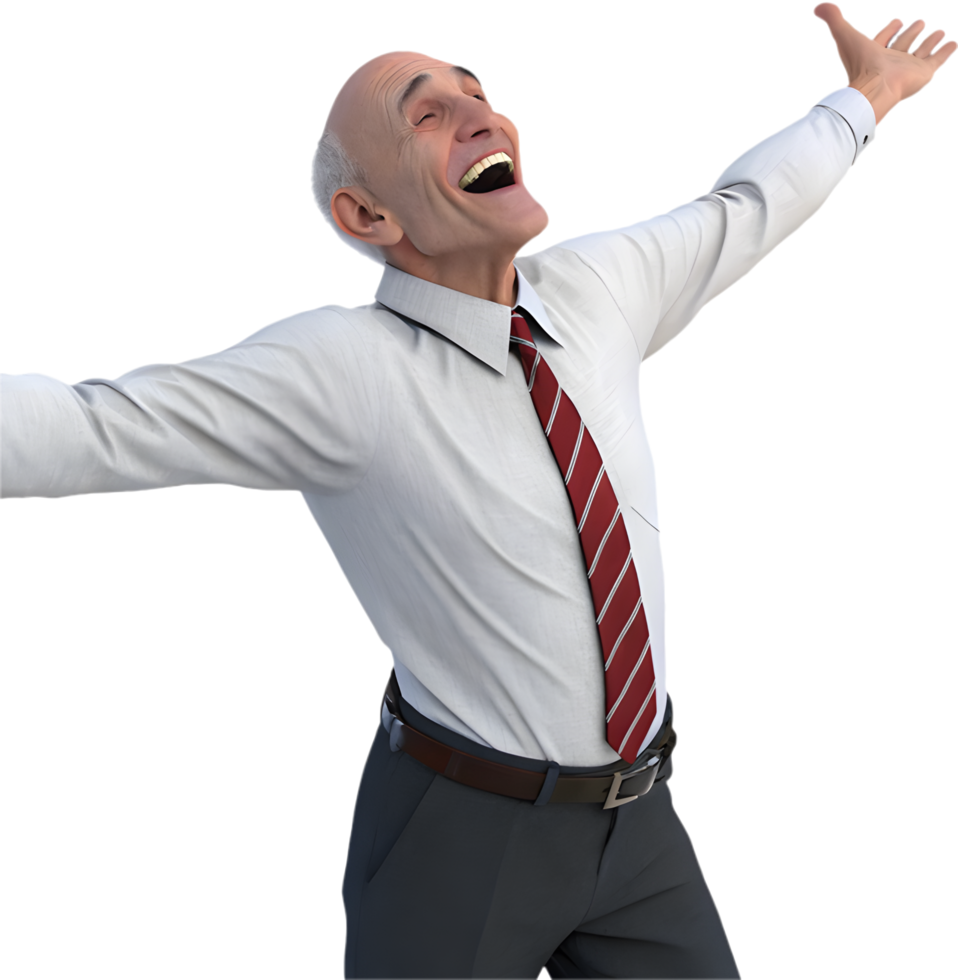 Office worker with briefcase in business suit ready for meeting. . png