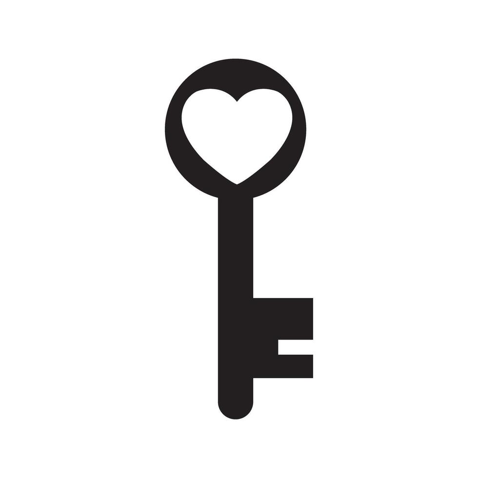 heart shape vintage key icon image vector