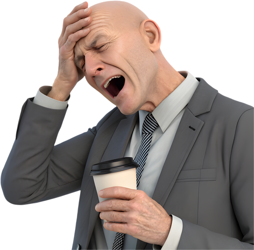 Professional man in smart office suit at work. . png