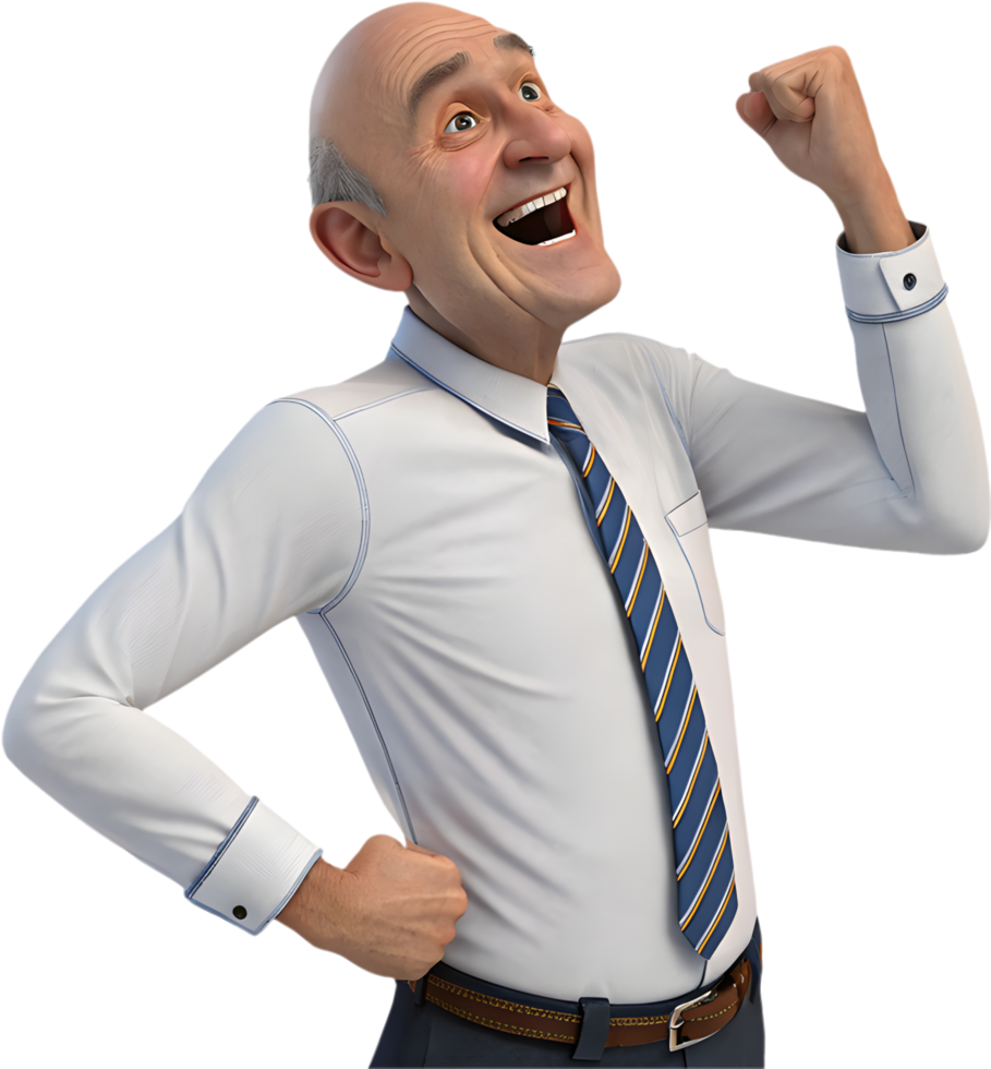 Office worker in formal suit standing with briefcase. . png