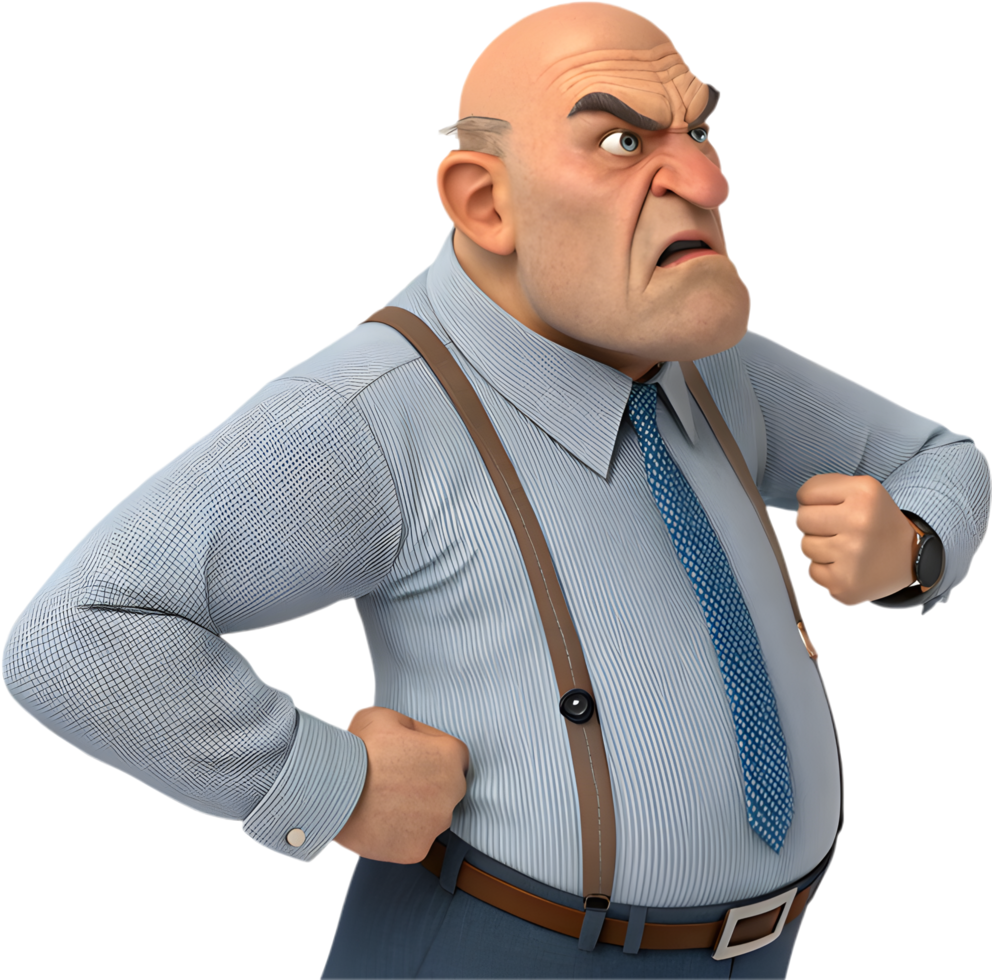 Stylish office worker in formal business attire at work. . png