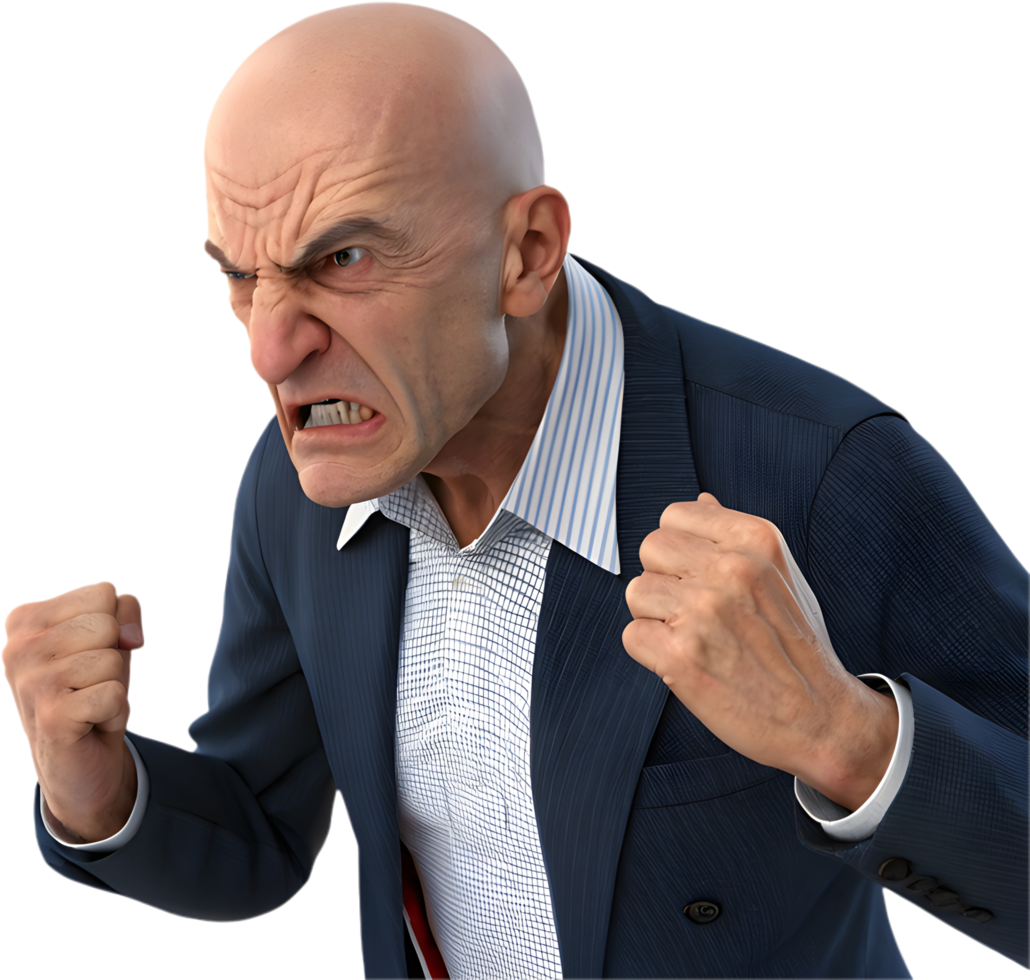 Male professional in suit with business briefcase at desk. . png