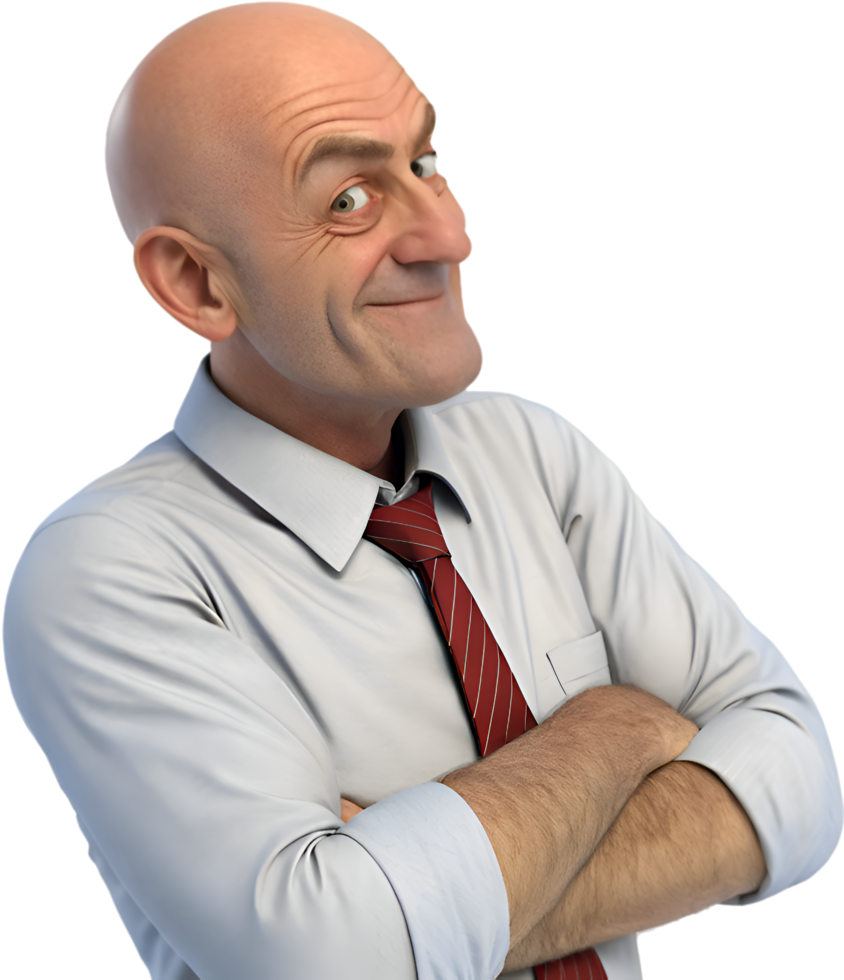 Office worker in formal suit working in office environment. . png
