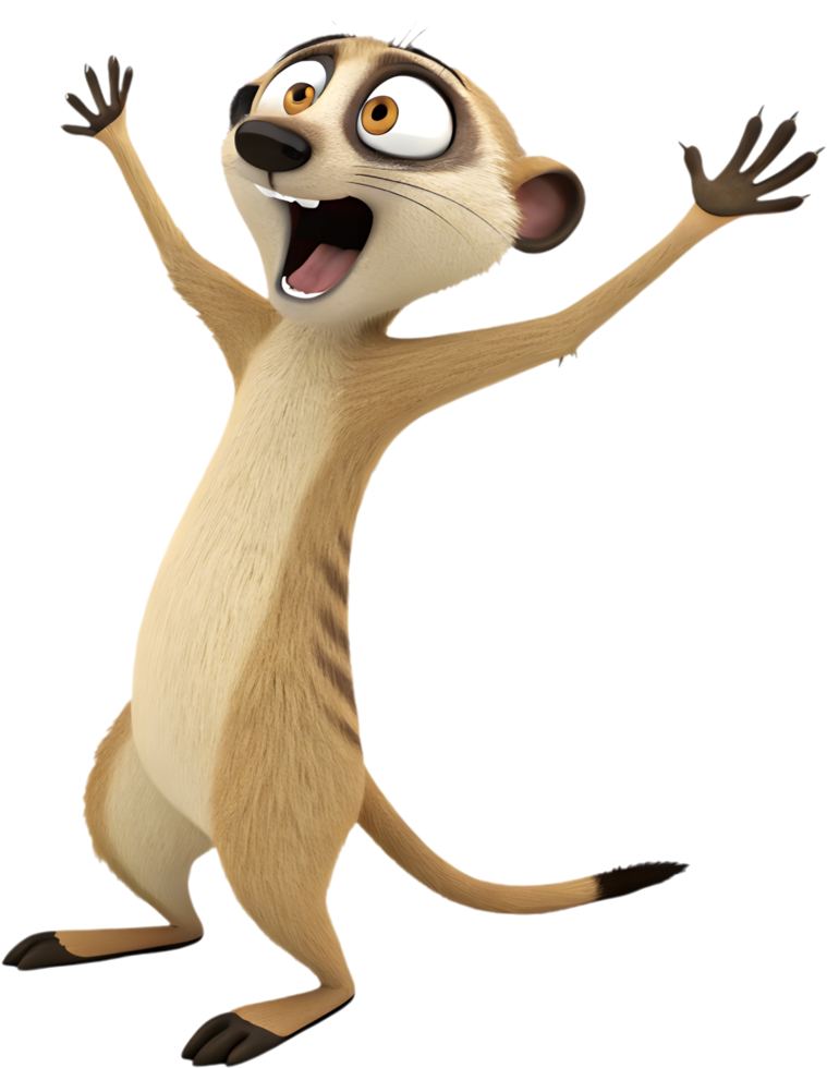 Playful Meerkat Design for Fun Clipart Use. . png