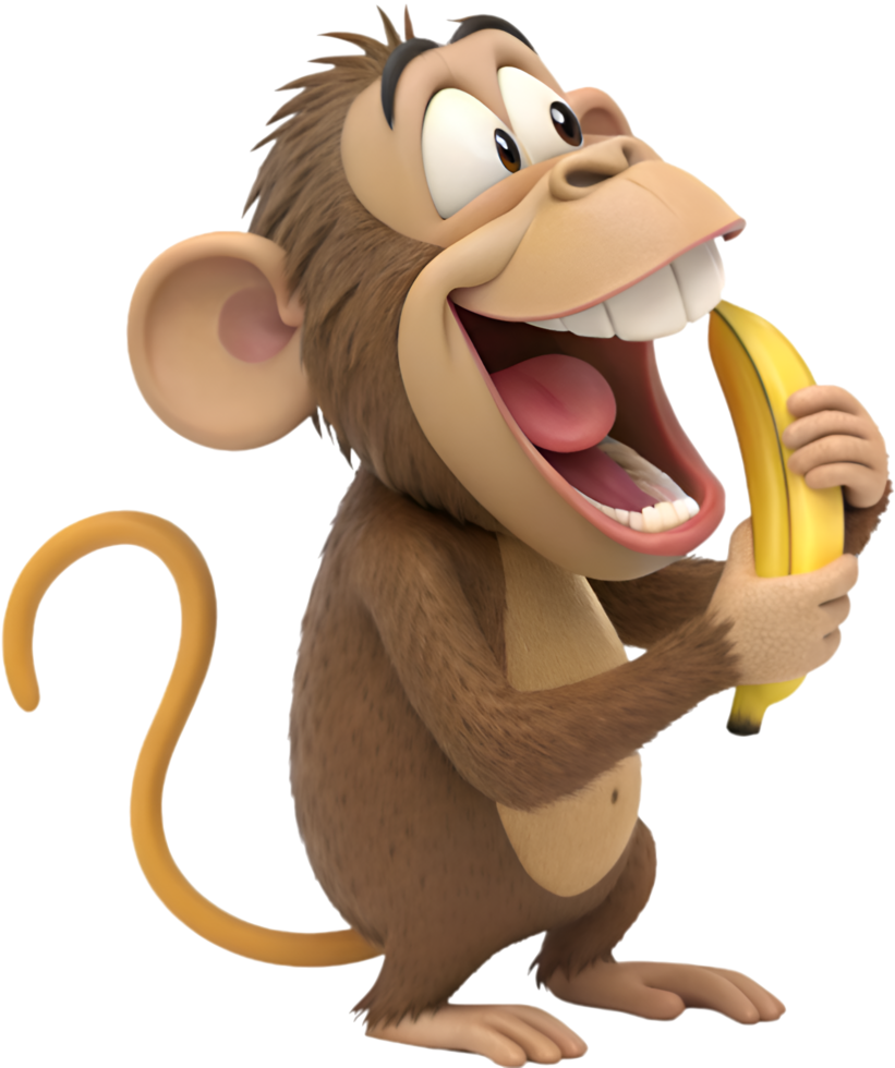 Playful Monkey Character for Fun and Creative Clipart. . png