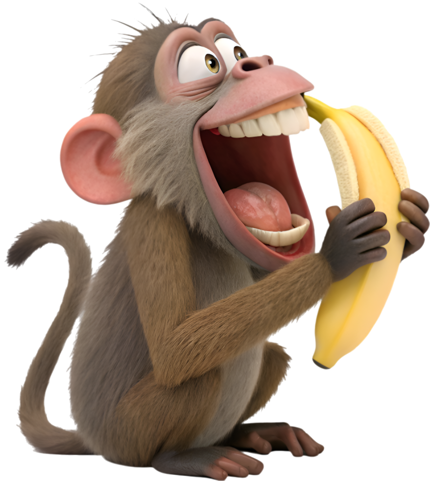 Playful and Energetic Monkey Cartoon Clipart for Fun Projects. . png