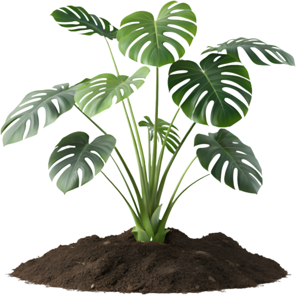 Jungle Inspired Monstera Deliciosa Houseplant Foliage . . png