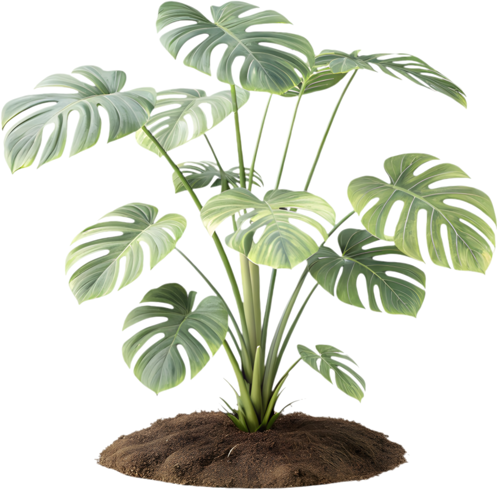 Unique Monstera Deliciosa Plant Digital Houseplant Clipart. . png