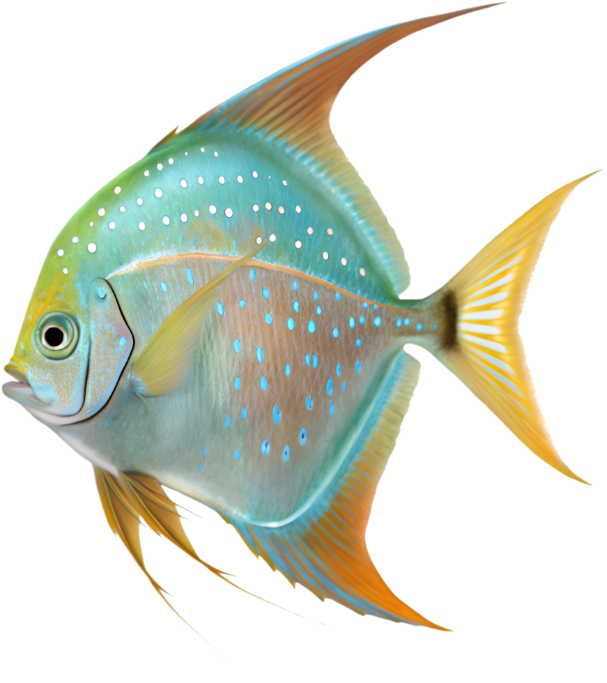Silver Fish Elegant Selene Setapinnis Moonfish Art. . png