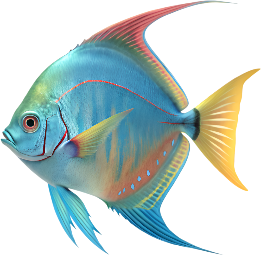 Beautiful Moonfish Selene Setapinnis Ocean Wildlife Illustration. . png