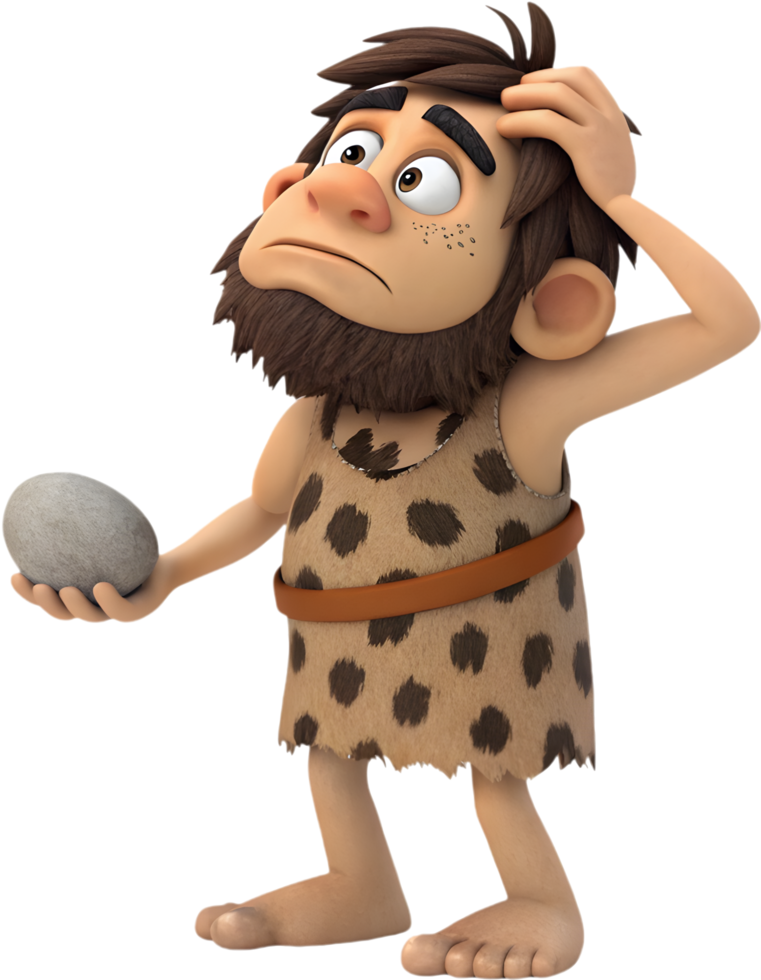 Rugged Neanderthal Warrior Ready For Action. . png